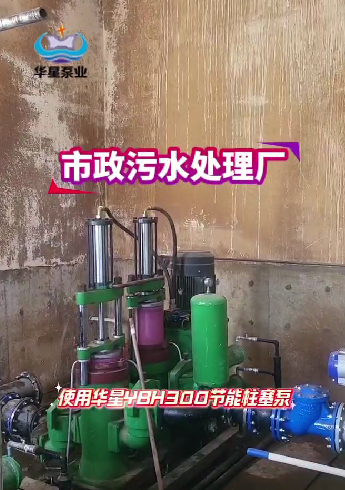 市政污水處理廠使用華星YBH300咸陽(yáng)柱塞泵現(xiàn)場(chǎng)